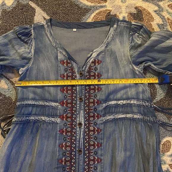 Boutique embroidered denim dress size small - Picture 10 of 11